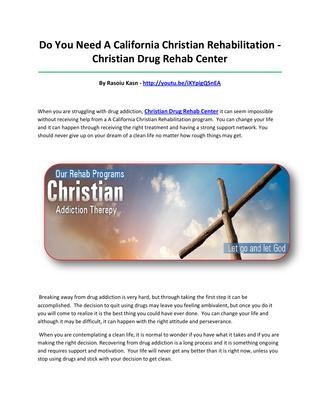 Faith Based Drug Rehab 
  Centers